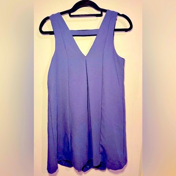 BCBG Blue Pleated A-Line Midi Dress - Picture 2 of 4